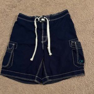 Men's OP Shorts Swim Trunks Blue Velcro Fly Drawstring Enclosure Size Large